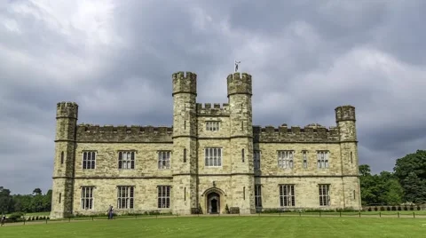 A moated medieval castle Stock Footage 64414515