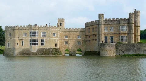 A moated medieval castle Stock Footage 64948669