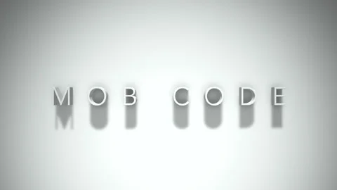 Mob code 3D title animation with shadows on a white background Video stock 297217682