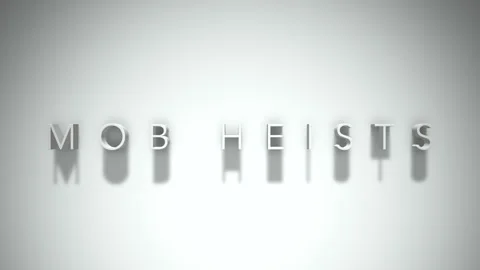Mob heists 3D title animation with shadows on a white background Stock Footage 297217689