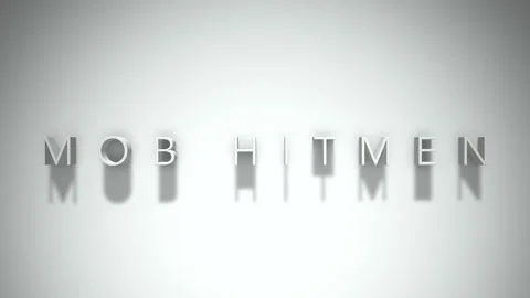 Mob hitmen 3D title animation with shadows on a white background Stock Footage 297217690