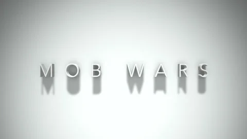 Mob wars 3D title animation with shadows on a white background Stock Footage 297217723
