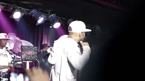 Mobb Deep show crowd cheering slow motion hip hop rap fans audience at BB Kings Stock Footage 50066155