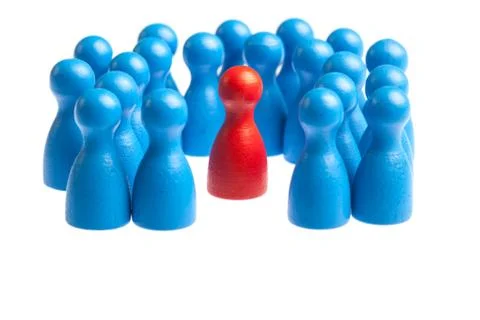 Mobbing concept with pawn figures Stock Photos