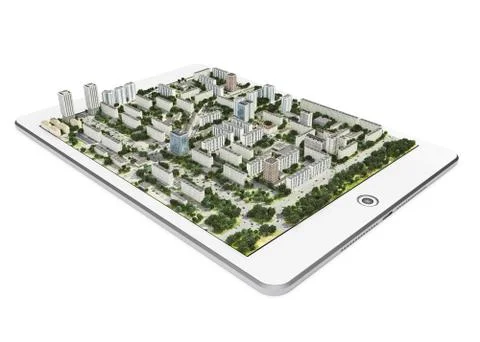 Mobile 3d navigation technology Stock Illustration