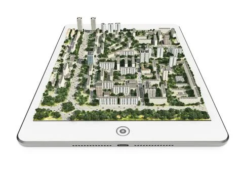 Mobile 3d navigation technology Stock Illustration