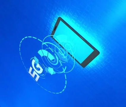 Mobile 5G Internet, data transmission and storage Stock Illustration