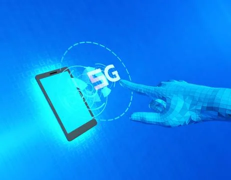 Mobile 5G Internet, data transmission and storage Stock Illustration