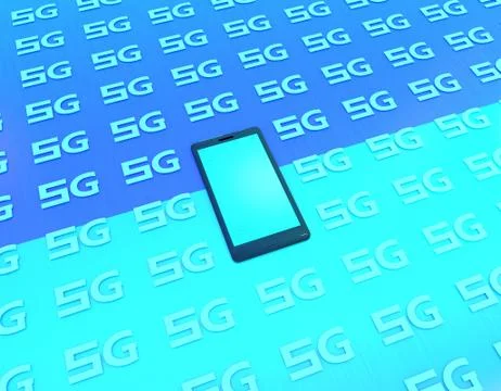 Mobile 5G Internet, data transmission and storage Illustrazione stock
