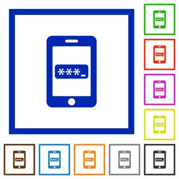 Mobile access framed flat icons Stock Illustration