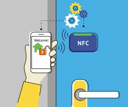 Mobile access to home Stock Illustration