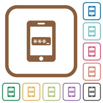 Mobile access simple icons Stock Illustration