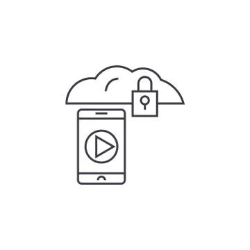 Mobile access vector line icon, sign, illustration on background, editable Stock Illustration
