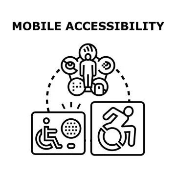 Mobile accessibility application concept for digital inclusion Stock Illustration