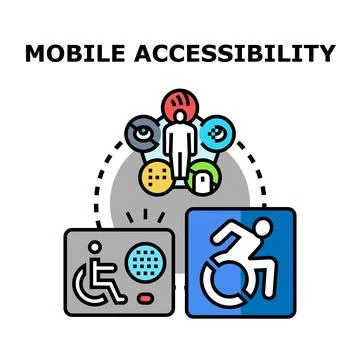 Mobile accessibility application concept for digital inclusion Stock Illustration