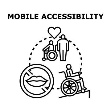 Mobile accessibility concept offering inclusive digital experiences Stock Illustration