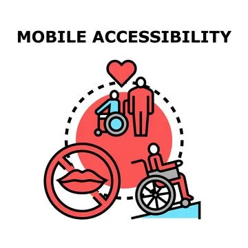 Mobile accessibility concept offering inclusive digital experiences Stock Illustration