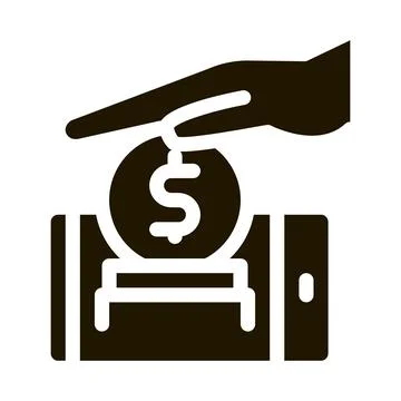 Mobile account replenishment icon Vector Glyph Illustration Stock Illustration