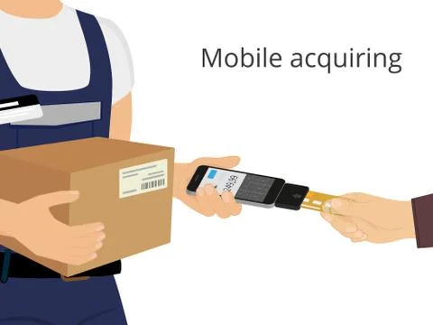 Mobile acquiring Stock Illustration