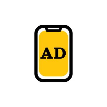 Mobile Ad Conceptual Icon Vector Illustration Design Stock Illustration