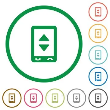 Mobile adjust settings flat icons with outlines 스톡 일러스트
