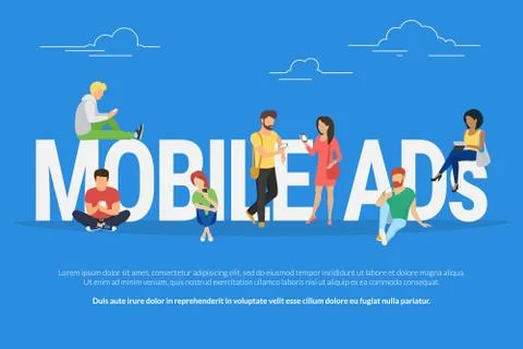 Mobile ads concept illustration Stock Illustration