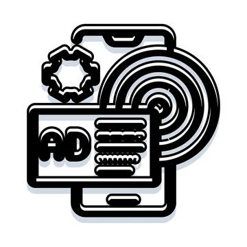 Mobile advertising campaign target concept on smartphone screen Stock Illustration