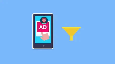 Mobile advertising, lead conversion sales funnel conceptual video. Stock Footage 243627242