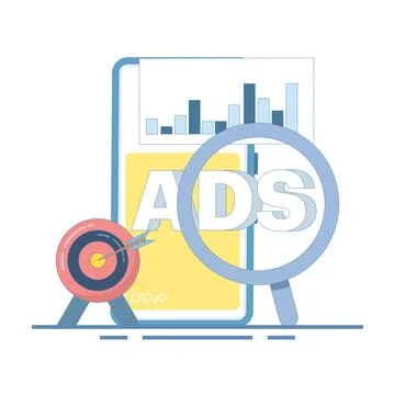 Mobile advertising strategy concept 스톡 일러스트