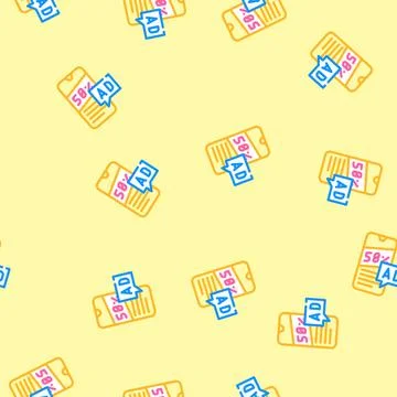Mobile advertising vector seamless pattern イラスト素材