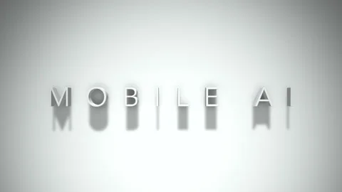 Mobile AI 3D title animation with shadows on a white background Stock Footage 296708124