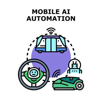 Mobile ai automation intelligent technology vector concept イラスト素材