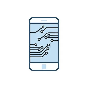 Mobile AI Processor vector icon, mobile icon used in Artificial intelligenc.. 스톡 일러스트