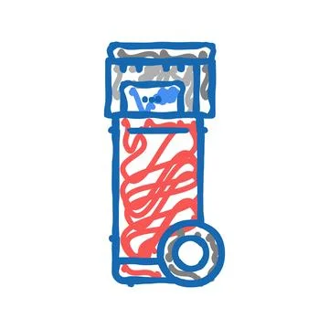 Mobile air compressor icon doodle illustration Ilustração Stock