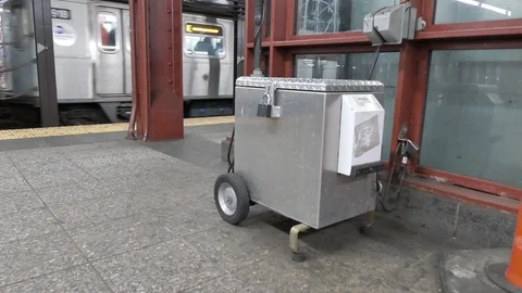 Mobile Air Sampling Cart, NYC Subway Stock Footage 105060078