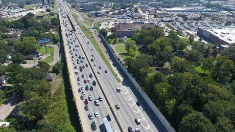 Mobile Alabama traffic drone Stock Footage 96350799