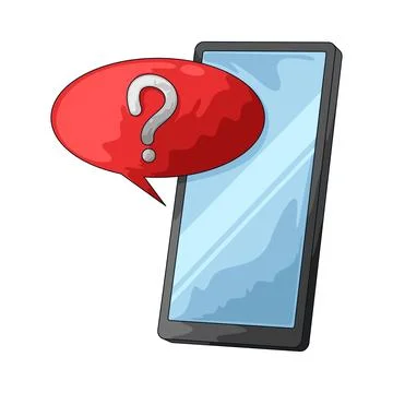 Mobile alert with question illustration Stock Illustration