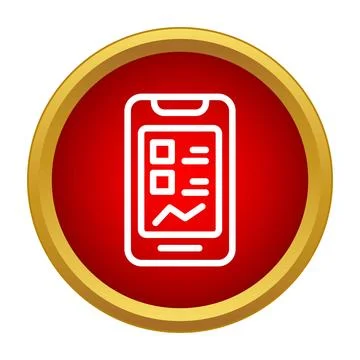 Mobile analytics icon displaying data and statistics Stockillustratie
