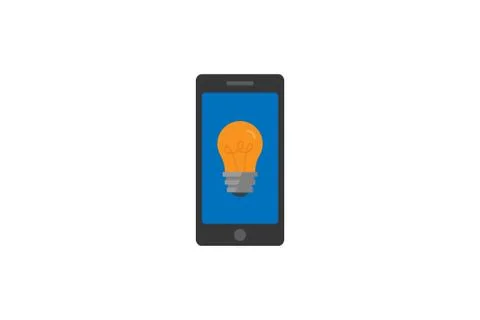 Mobile and bulb icon on screen vector illustration Stockillustratie