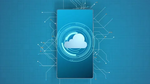 Mobile and cloud computing, subject of science and technology, 3d rendering. Stock Footage 155991356
