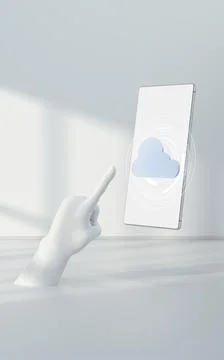 Mobile and cloud computing, subject of science and technology, 3d rendering. 스톡 일러스트