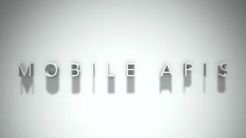 Mobile apis 3D title animation with shadows on a white background Stock Footage 297268787