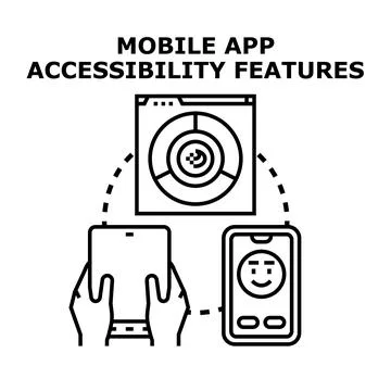 Mobile app accessibility features concept illustration Stock Illustration