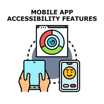 Mobile app accessibility features concept illustration Stock Illustration