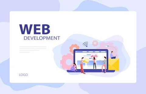 Mobile app and web development banner concept set. Stock-Illustration
