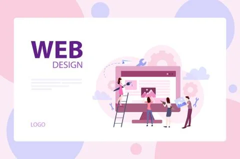 Mobile app and web development banner concept set. Stock Illustration