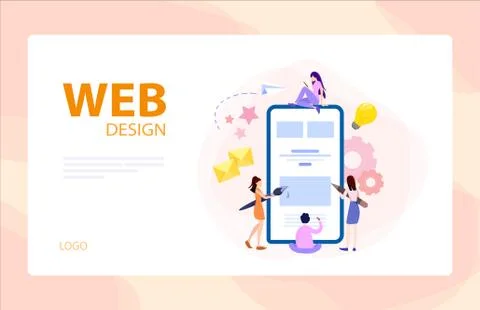 Mobile app and web development banner concept set. Stock-Illustration