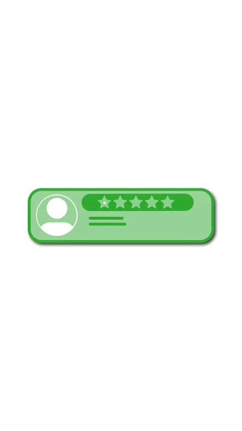 Mobile app and website user review feedback vertical video. Five star green.. Stock Footage 341612789