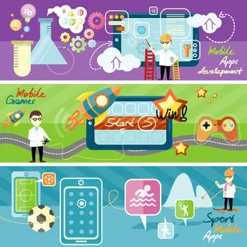 Mobile app applications 스톡 일러스트