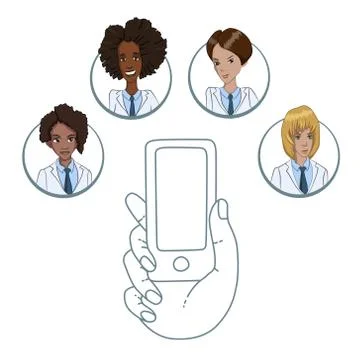 Mobile app for collaboration between medical workers Stock Illustration